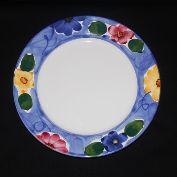 Himark Indigo 2 Tiered Fruit Bowl | Cake Pastry Stand | Hand Painted in Portugal - Picture 3 of 8